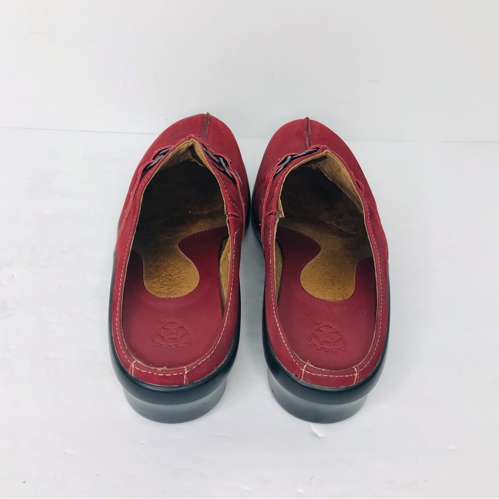Ariat Women's Size 9B Clogs Red Leather Suede Slip On Comfort Shoes 15253 - Picture 4 of 8